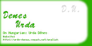 denes urda business card