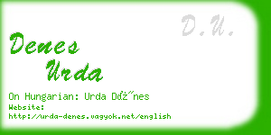 denes urda business card